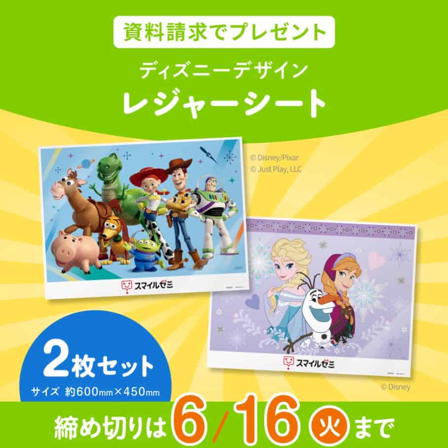 〈資料請求特典〉【幼児コース・小学生コース】資料請求でディズニーデザインレジャーシートプレゼント